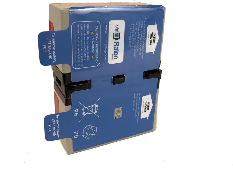 Raion Power بطارية كارتريدج مغلقة من الرصاص الحمضي (SLA/AGM) بجهد 24 فولت وسعة 9Ah - تفريغ عالي - وقت تشغيل ممتد - بديل متوافق لـ APC UPS BR1300G، BR1500G، BX1500G، BX1500M، و SMC1000-2UC - Image 3